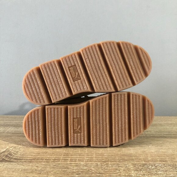 NWOB Puma x Rihanna Fenty Womens 7.5 Green Suede Leather Cleated Creeper Lace-Up - Picture 8 of 11